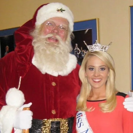 Santa with Miss North Carolina at a promotional event